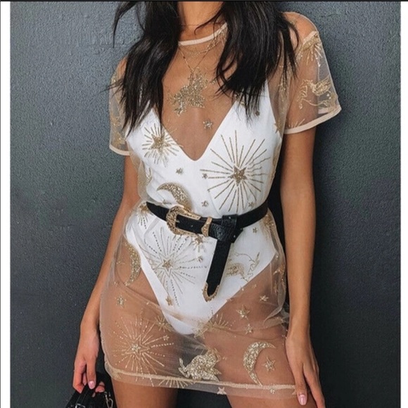 !RESTOCKED! Night Sky Galaxy Bliss Mesh Coverup - Picture 4 of 7